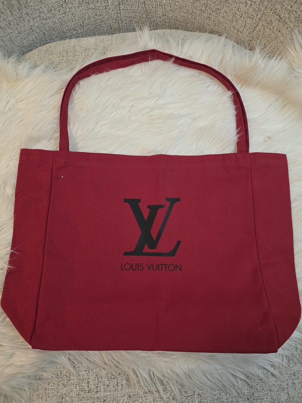 Red Canvas Tote Bag